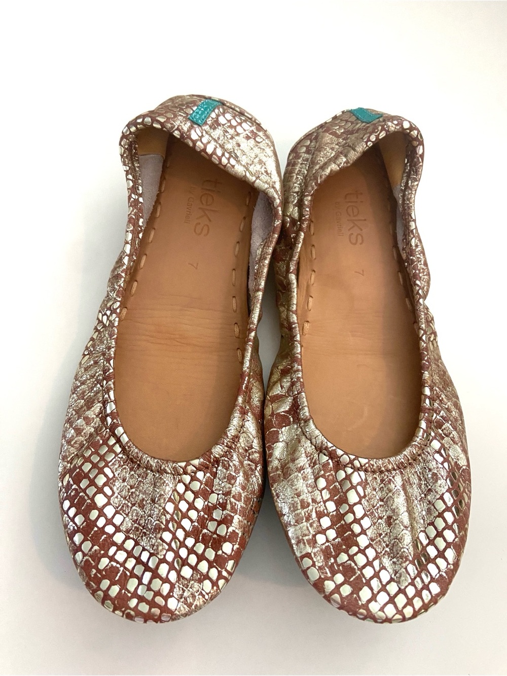 Tieks Wild Copper Ballet Leather Flats Size 7